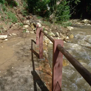 Mission Creek during flooding, above Mission Dam