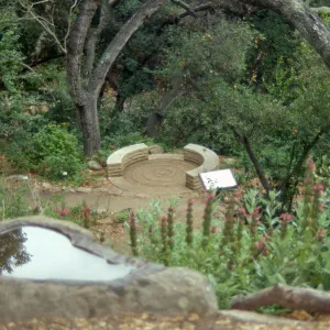 Distance view of spiral bench in Fiber Arts Display