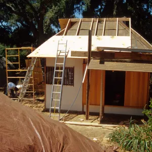 Tea House-- new roof construction