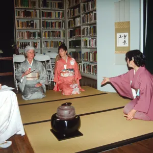 tea ceremony inside the Blaksley Library, Tea House event in the Blaksley Library, 2000