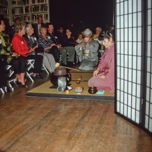 Tea House event, tea ceremony inside the Blaksley Library, 2000
