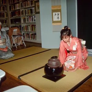 Tea House event, tea ceremony inside the Blaksley Library, 2000