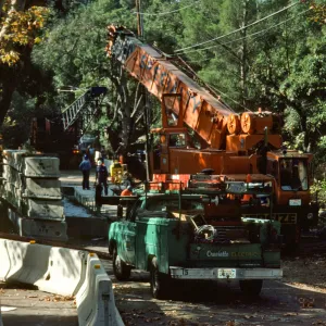 bridge construction on Mission Canyon Road