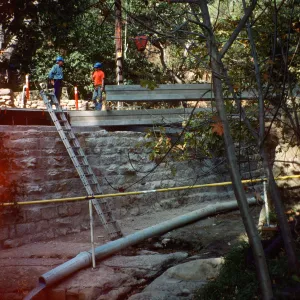 bridge construction on Mission Canyon Road