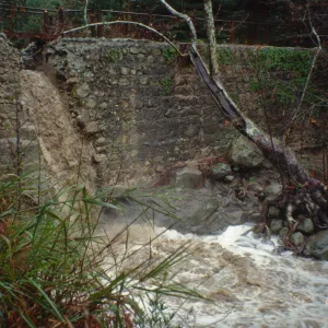 Mission Creek flooding through Mission Dam