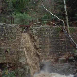 Mission Creek flooding through Mission Dam