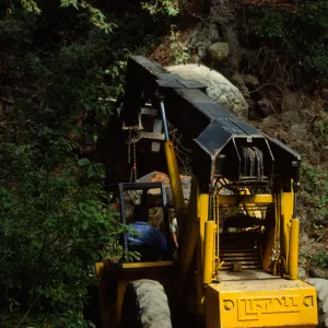 boulder removal by the Mission Dam