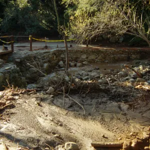 Mission Creek flooded above Mission Dam