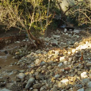 Mission Creek flooded above Mission Dam
