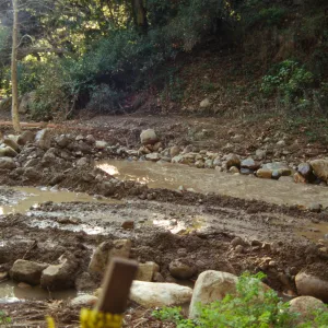 Mission Creek flooded above Mission Dam