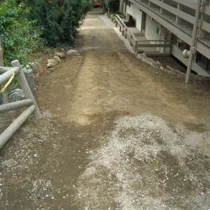 Pavering the path outside the Arroyo Room