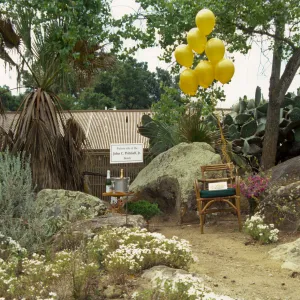 Dedication event, new stone bench in Desert Section, Pritzlaff Bench, 2000