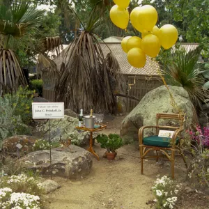 Dedication event, new stone bench in Desert Section, Pritzlaff Bench, 2000