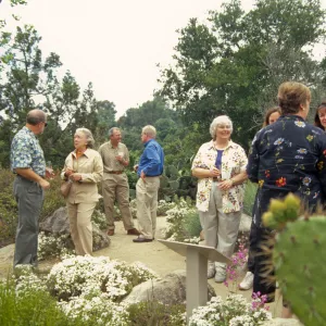 Dedication event, new stone bench in Desert Section, Pritzlaff Bench, 2000