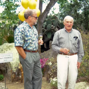 Richard Rogers and John Pritzlaff, dedication event, Desert Section, Pritzlaff Bench, 2000