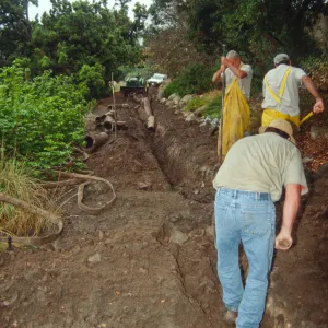 Broken water main in the Meadow