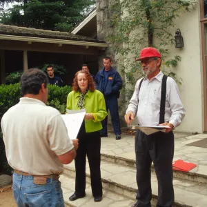 Fire Drill, SBBG staff emergency preparation exercise, Courtyard