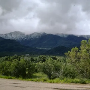clouds over Santa Ynez, from Cachuma Observation point, chaparral