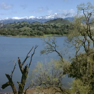snow on the San Rafaels Mountains, Lake Cachuma