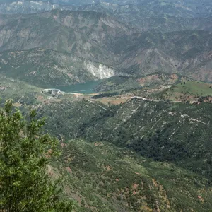 Gibraltar Dam, Santa Ynez River from Camino Cielo road