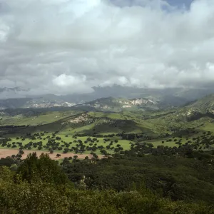 clouds over the Santa Ynez Valley, vista point on San Marcos, viewing north