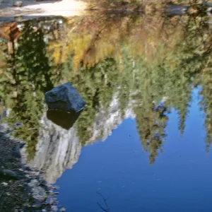 reflection, granite wall north of Whitney Portal