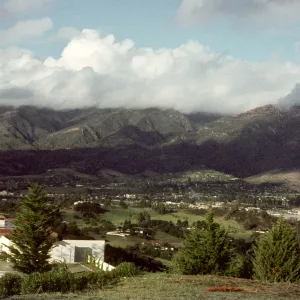 clouds, view of Santa Barbara and Santa Ynez Mountains from 'Wishbone Hill'