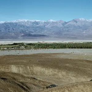 Death Valley, Furnace Creek Ranch from hill at Texas Spring