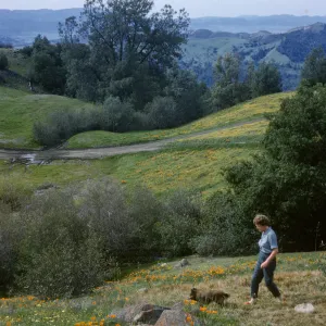 Katherine Muller at De la Guerra, spring wildflower foray