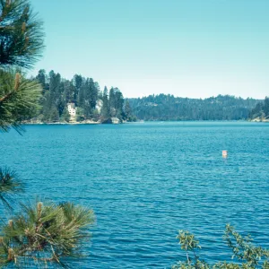 Lake Arrowhead from east end, elevation 5,200 feet