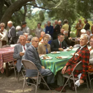 Men's Garden Club, luncheon under the oaks, 1969