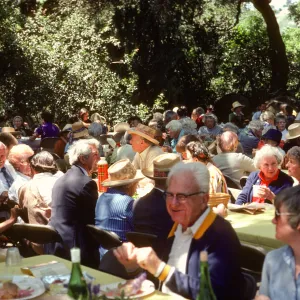 SBBG Members BBQ, 1983, under the oaks