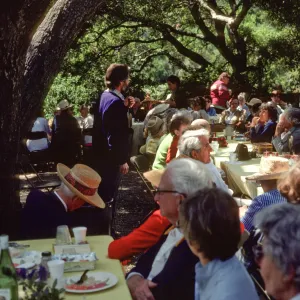 SBBG Members BBQ, 1983, under the oaks