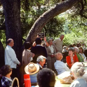 SBBG Members BBQ, 1983, under the oaks