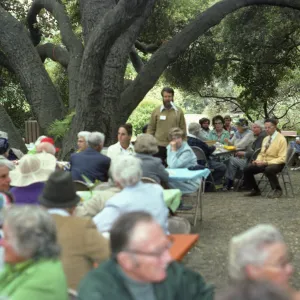 Ralph Philbrick, SBBG Members Day Picnic, 1977, under the oaks