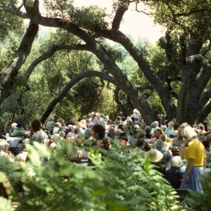 SBBG Members Day Picnic, 1986, under the oaks