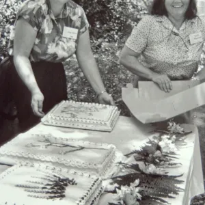 cake table, Members Picnic, under the Meadow Oaks, 1987, Mary Allcott