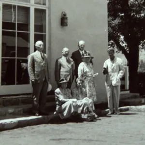 similar to SBBG_PR_01285, Board of Trustees on Library steps, Blaksley Library, 1942