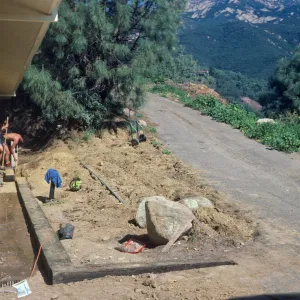 Construction: putting in wall E. side of nursery