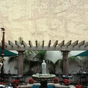 CA, Santa Barbara, Trees, Memorials - Sullivan Goss Bookstore, inside open patio