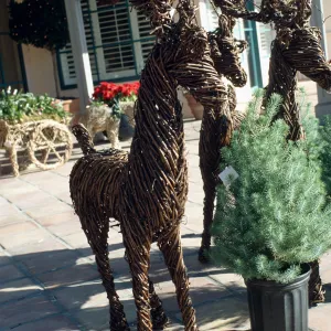 CA, Montecito, Xmas decor, shop sculpture, twigs art