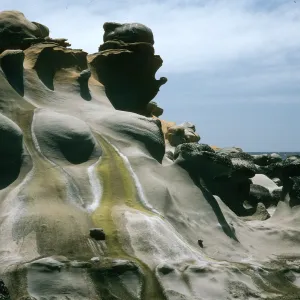 rock formations, SW coast by rock crusher, San Nicolas Island