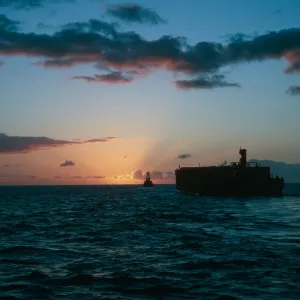 Cedros Island, empty salt barge, off South end of Cedros Island
