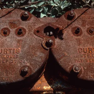 Cedros Island, old engine at mine, Canon de la Mina