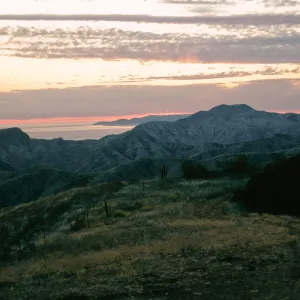 Santa Cruz Island, sunset, South ridge