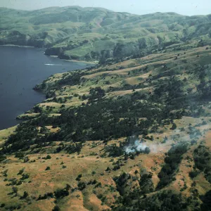 Santa Cruz Island, fire just East of Twin Harbor