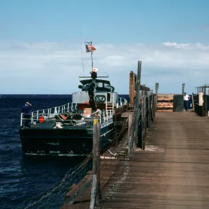 Santa Cruz Island, Prisoners Harbor, navy boat
