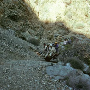 Cedros Island, Cañada de La Mina, miners in truck