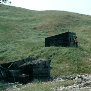 Santa Cruz Island, China Harbor, fishing shacks