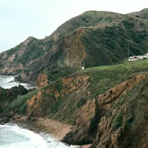 Santa Cruz Island, General Motors facility at Valley Anchorage, looking West